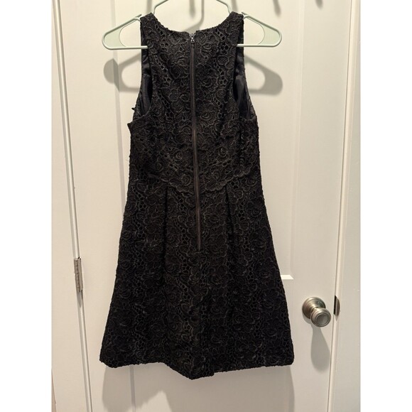 Anthropologie Leifsdottir Black Floral Lace V-Neck A-Line Party Dress Size 4 - Picture 5 of 5